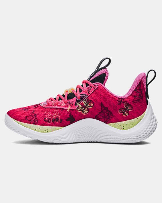 Grade School Curry Flow 10 'Unicorn & Butterfly' Basketball Shoes, Pink, pdpMainDesktop image number 1